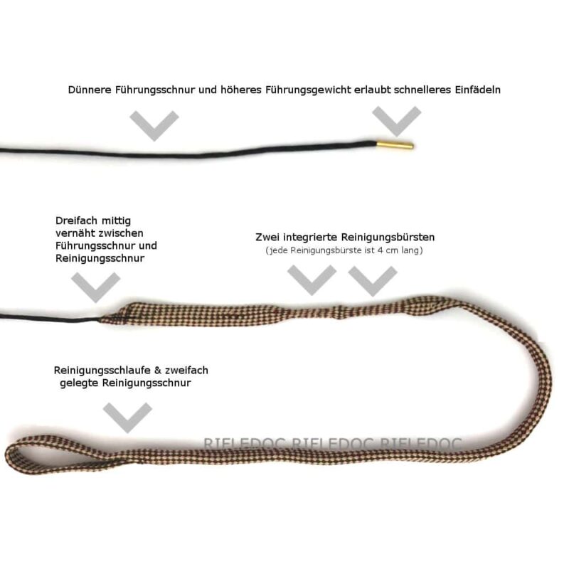 Reinigungsschnur 7mm Cal .270 .284 | zwei Bürsten + Griff – Bild 5