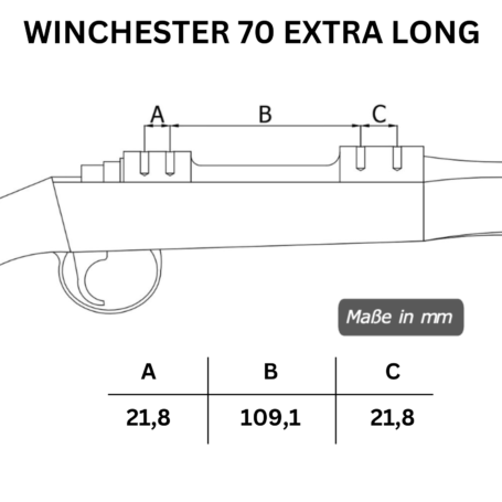 picatinny-rail WINCHESTER 70 EXTRA LONG Lochabstnde