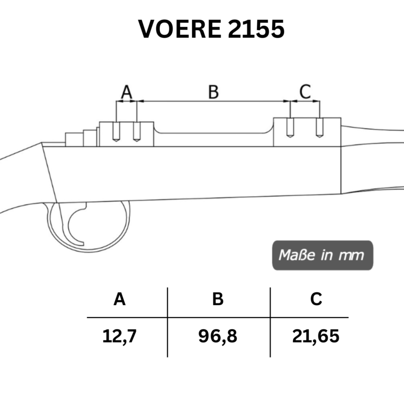 VOERE 2155 Lochabstände der Picatinny-Stahl-Schiene